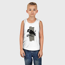 Майка детская хлопок Grunge raven, цвет: белый — фото 2