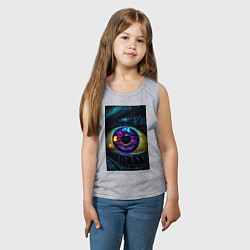 Майка детская хлопок Глаз фиолетовый, цвет: меланж — фото 2