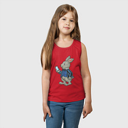Майка детская хлопок Деловой зайчик, цвет: красный — фото 2
