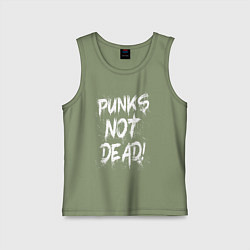 Майка детская хлопок Punk not dead, цвет: авокадо