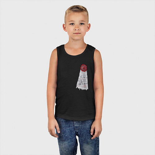 Детская майка Печать космодесантника / Черный – фото 5