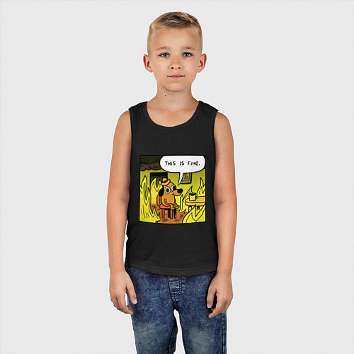 Детская майка Пес - все в порядке / Черный – фото 5