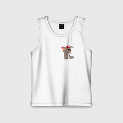 Майка детская хлопок Том демон кот, цвет: белый