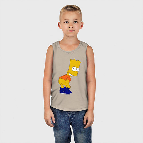 Детская майка Барт без штанов / Миндальный – фото 5
