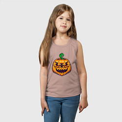 Майка детская хлопок Halloween pumpkin, цвет: пыльно-розовый — фото 2