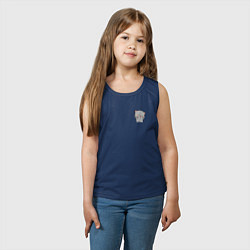 Майка детская хлопок Серый милый котик для пары, цвет: тёмно-синий — фото 2