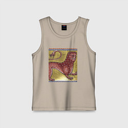 Майка детская хлопок Страдающее средневековье зверек мем, цвет: миндальный