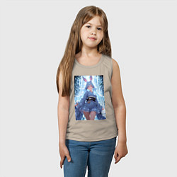 Майка детская хлопок Зайка в гармонии с природой, цвет: миндальный — фото 2