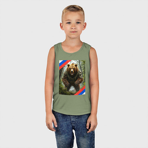 Детская майка Потревожили медведя / Авокадо – фото 5