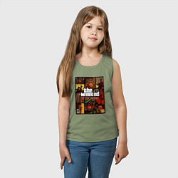 Майка детская хлопок The weeknd постер гта, цвет: авокадо — фото 2