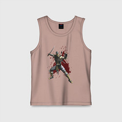 Майка детская хлопок Scorpion Mortal Kombat, цвет: пыльно-розовый