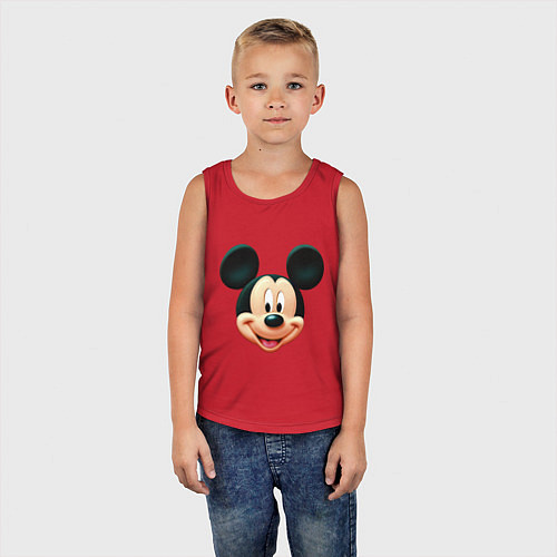 Детская майка Mickey mouse head / Красный – фото 5