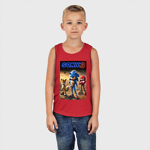 Детская майка Sonic and his team - movie / Красный – фото 5