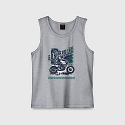 Майка детская хлопок Мотоциклист на мотоцикле:Soft enduro, цвет: меланж