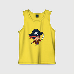 Майка детская хлопок Пират муж - для пары, цвет: желтый
