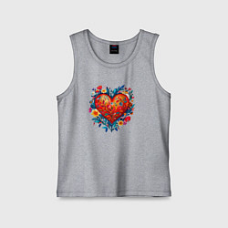 Майка детская хлопок Моё сердце, цвет: меланж