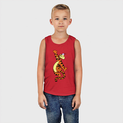 Детская майка Винни пух - тигра / Красный – фото 5