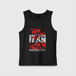 Майка детская хлопок Человек-бензопила Денджи и Пауэр кино, цвет: черный