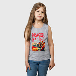 Майка детская хлопок Dragon cool racer - ai art, цвет: меланж — фото 2