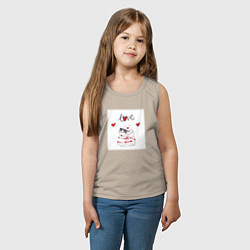 Майка детская хлопок Любовная романтика, цвет: миндальный — фото 2