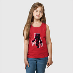 Майка детская хлопок Майнкрафт слендермен, цвет: красный — фото 2