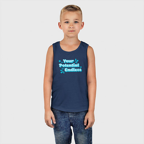Детская майка Твой потенциал бесконечен / Тёмно-синий – фото 5