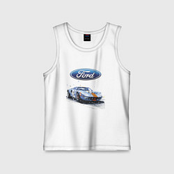 Майка детская хлопок Ford motorsport - sketch, цвет: белый