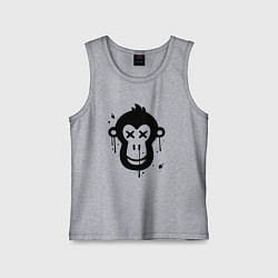 Майка детская хлопок Чернильная обезьянка, цвет: меланж