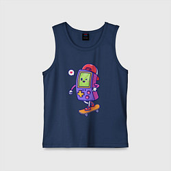 Майка детская хлопок Tetris skater, цвет: тёмно-синий