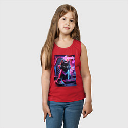 Майка детская хлопок Чёрный котёнок - киберспорт, цвет: красный — фото 2