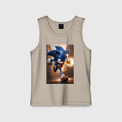 Майка детская хлопок Бегущий Соник, цвет: миндальный