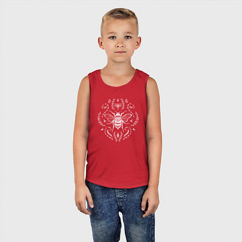 Детская майка Пчела и жуки белые / Красный – фото 5