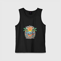 Майка детская хлопок Скелет на чиле, цвет: черный