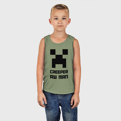 Детская майка Creeper Aw Man, Майнкрафт мем / Авокадо – фото 5