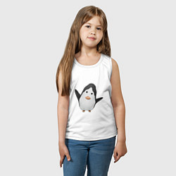 Майка детская хлопок Cartoon penguin, цвет: белый — фото 2