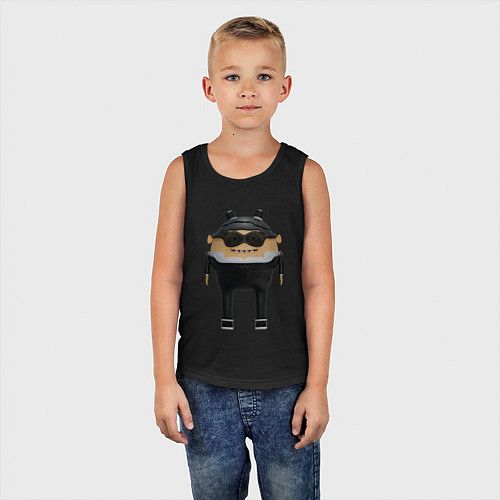 Детская майка Cartoon agent female in black suit / Черный – фото 5