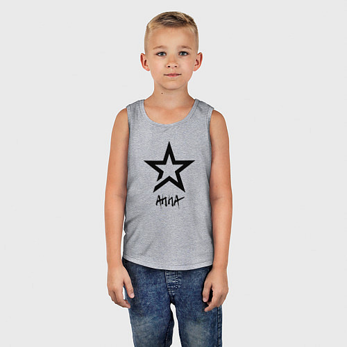 Детская майка Anna - star / Меланж – фото 5
