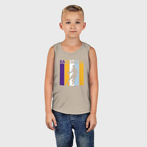 Детская майка Play basketball / Миндальный – фото 5
