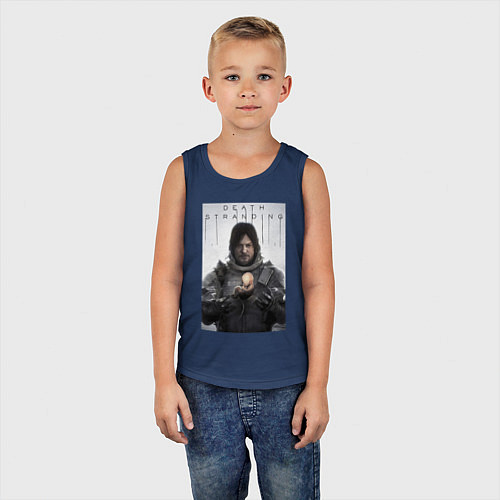Детская майка Death Stranding - Norman Reedus / Тёмно-синий – фото 5