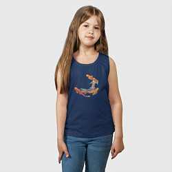 Майка детская хлопок Карпы кои рыбы, цвет: тёмно-синий — фото 2