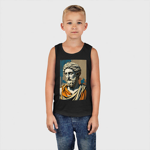 Детская майка Античная статуя в теплых тонах / Черный – фото 5