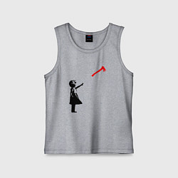 Майка детская хлопок Девочка и топор, цвет: меланж