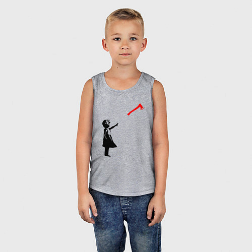 Детская майка Девочка и топор / Меланж – фото 5