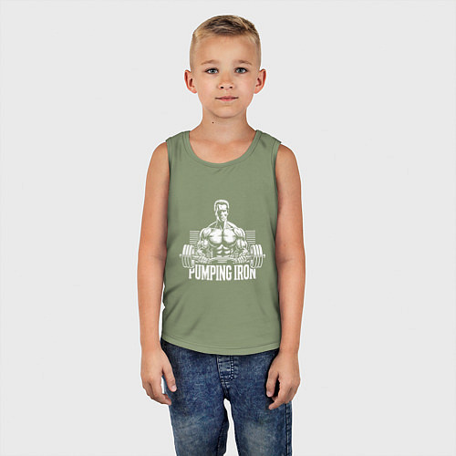 Детская майка Арнольд - качай железо / Авокадо – фото 5