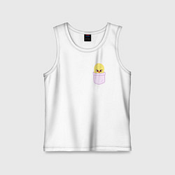 Майка детская хлопок BbokAri in pocket, цвет: белый