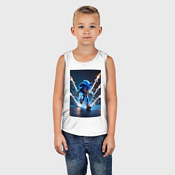 Майка детская хлопок Соник убегает от ракет, цвет: белый — фото 2