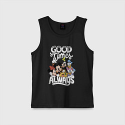 Майка детская хлопок Дональд Дак и Микки Маус, цвет: черный