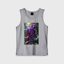 Майка детская хлопок Попугай из драгоценных камней, цвет: меланж