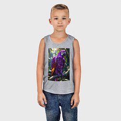 Майка детская хлопок Попугай из драгоценных камней, цвет: меланж — фото 2