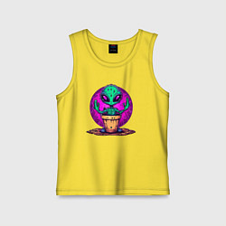 Майка детская хлопок Кактус - инопланетянин, цвет: желтый